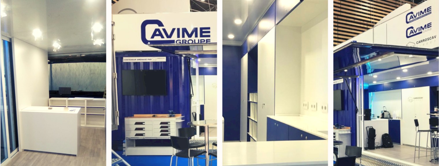 Pop up store container stand container salon container carroscav direct groupe cavime